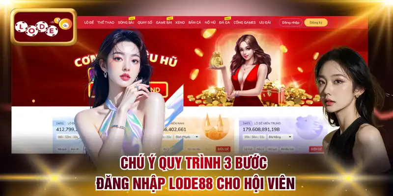 Chú ý quy trình 3 bước đăng nhập LODE88 cho hội viên